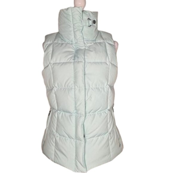 Eddie Bauer Goose Down Puffer Vest Light Blue Jacket Women's Size Small - Picture 4 of 13